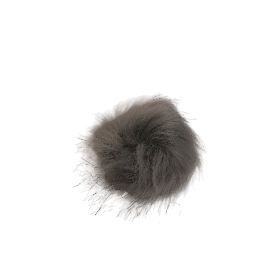Small Light Grey Faux Fur Style Pompom