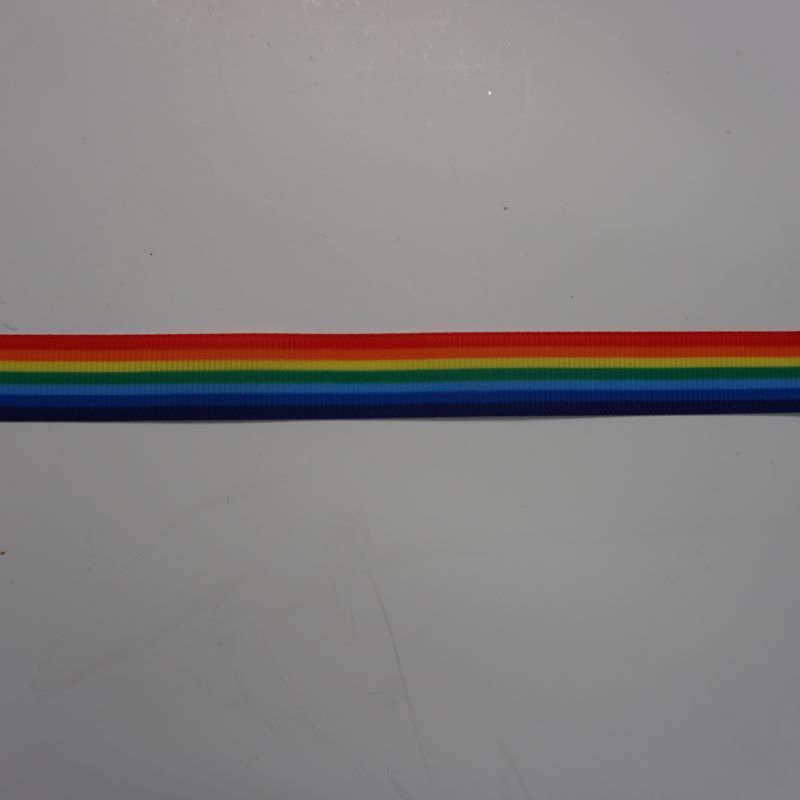 15mm Grosgrain Ribbon Rainbow Stripes