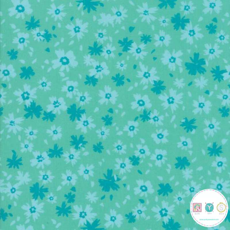Quilting Fabric - Floral on Jade from Growing Beautiful by Crystal Manning for Moda 11834 12