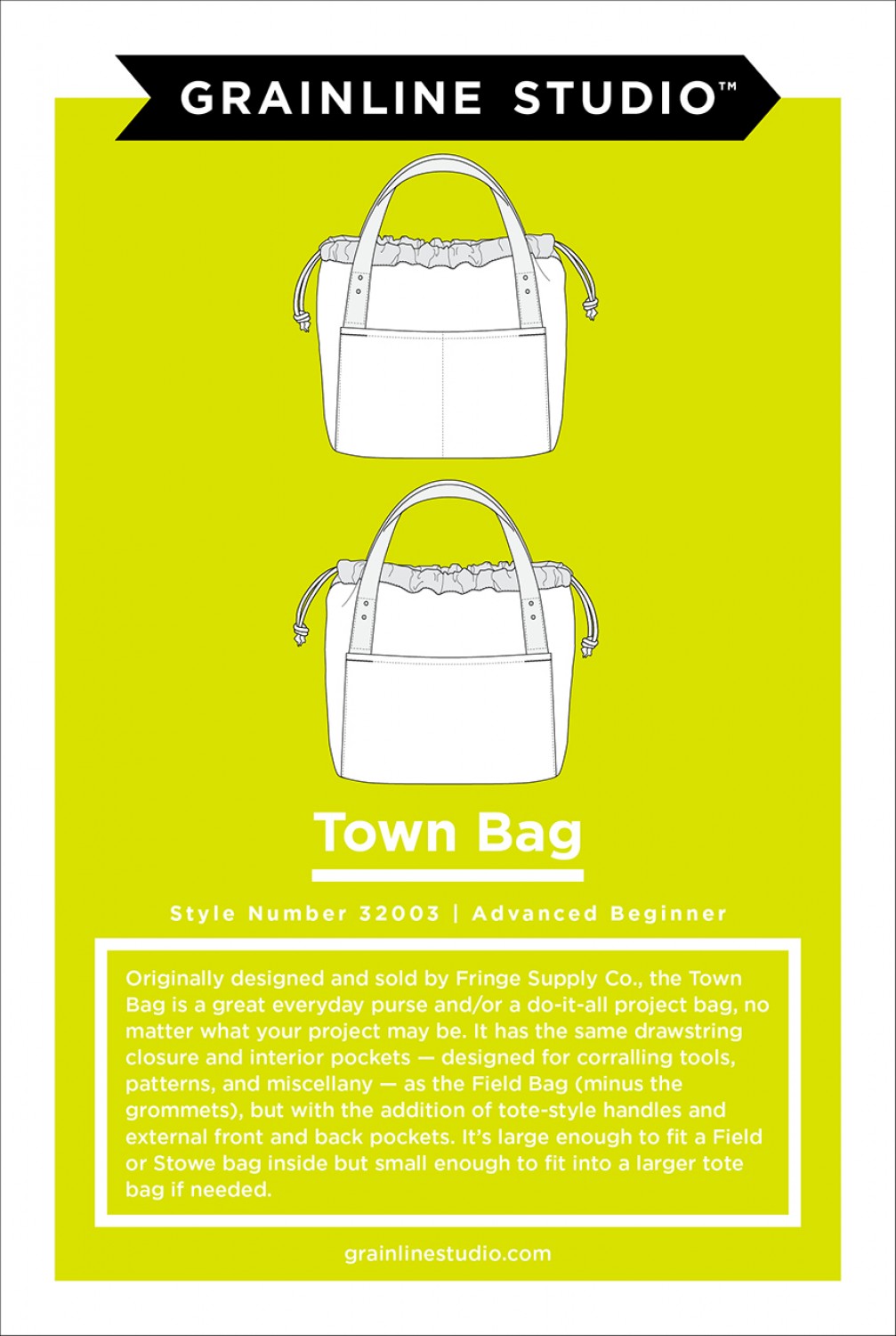 Town Bag Sewing Pattern by Grainline Studio