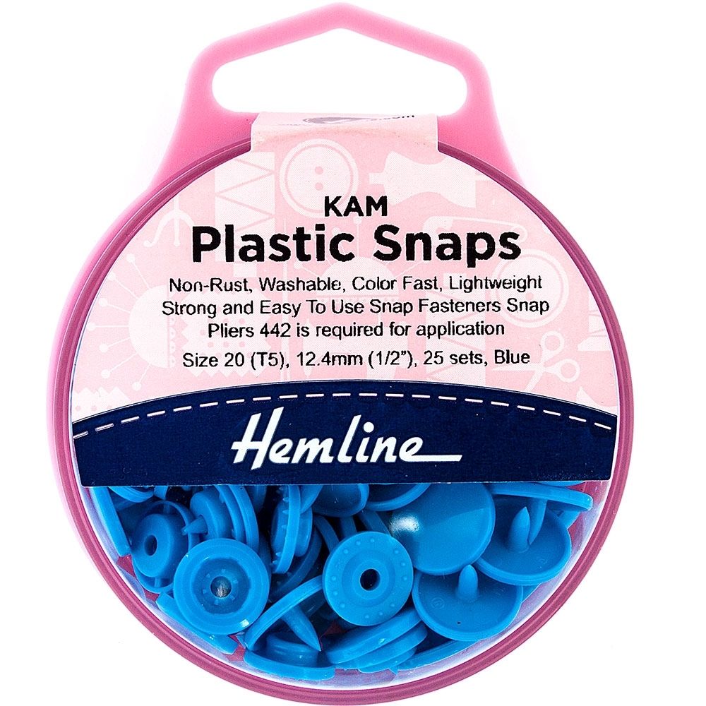 Snap Fasteners - 12.4mm in Turquoise Blue by Hemline Kam 