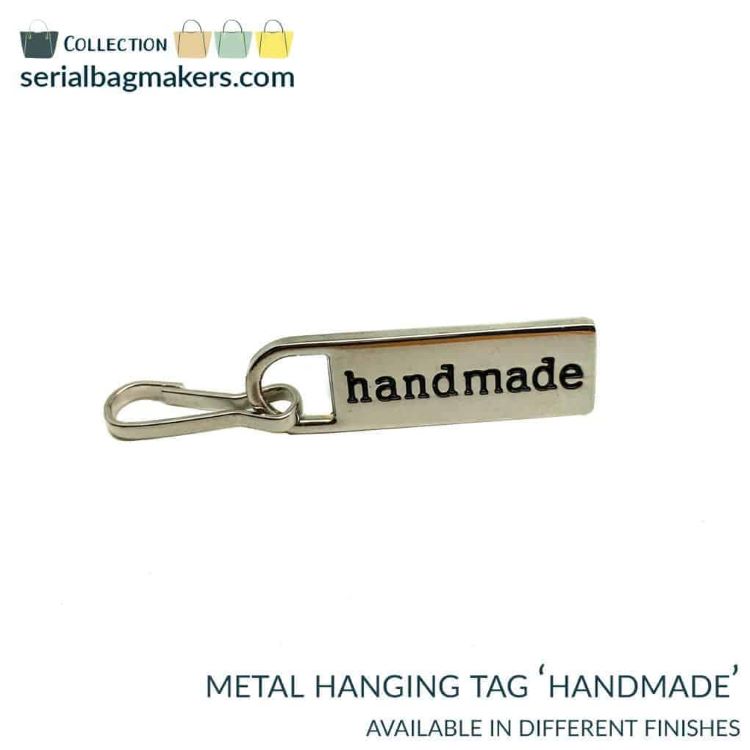 Bagmaking - 30mm Hanging Handmade Tag in Nickel by Serial Bagmakers