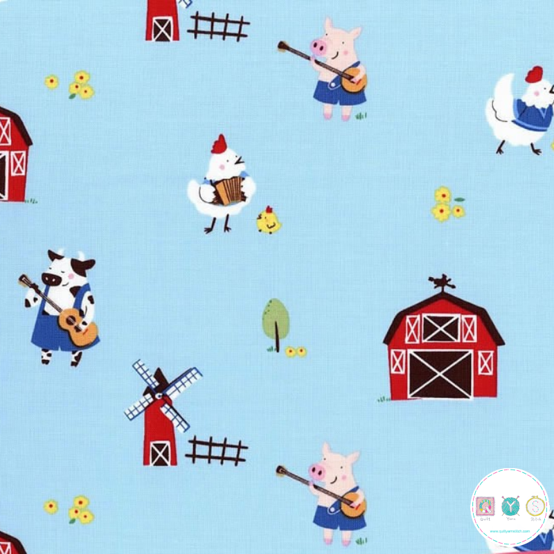 Quilting Fabric - Animal Farm Musicians from Stay Tuned for Michael Miller CX7915
