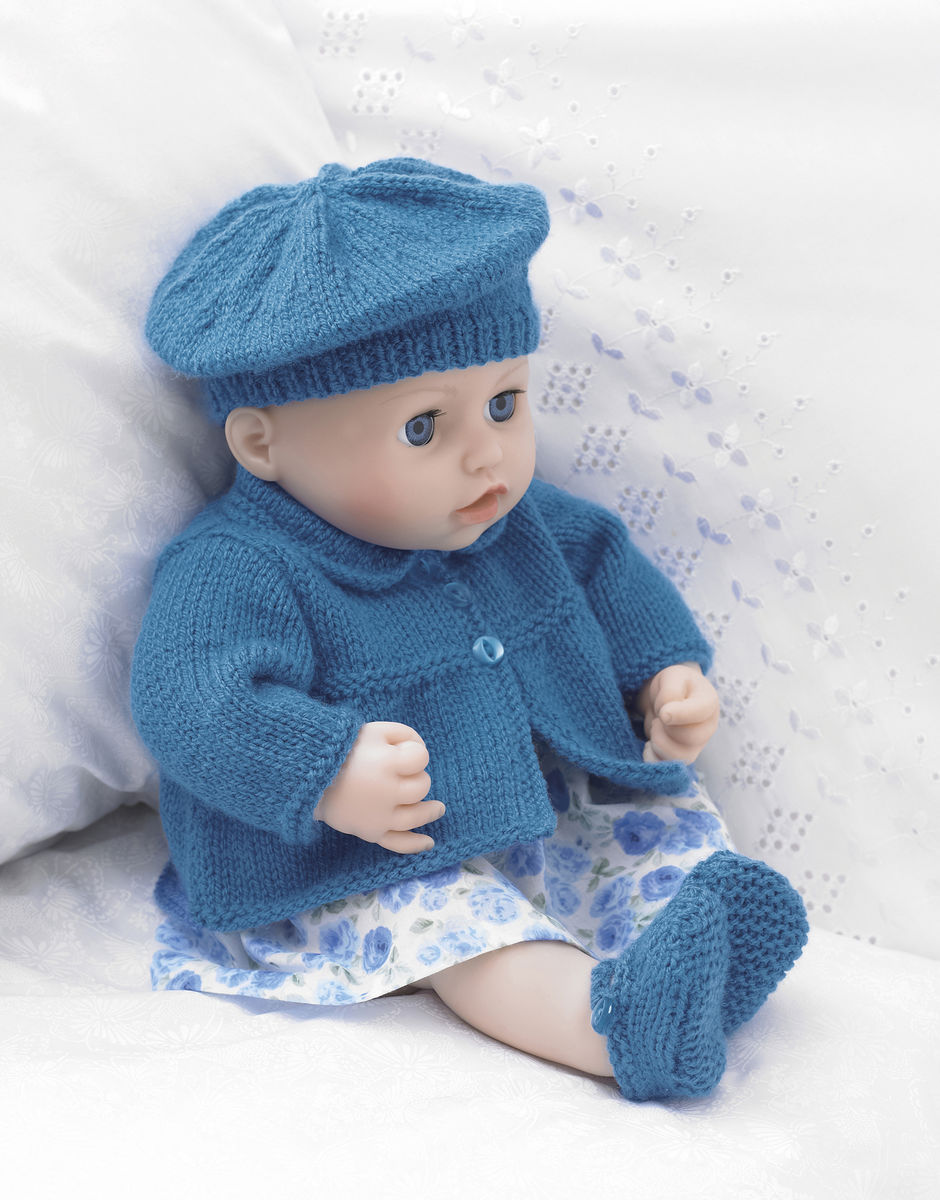 Knitting Pattern - Double Knit Dolls Cardigan, Pants, Hat and Bootees by Hayfield 2483