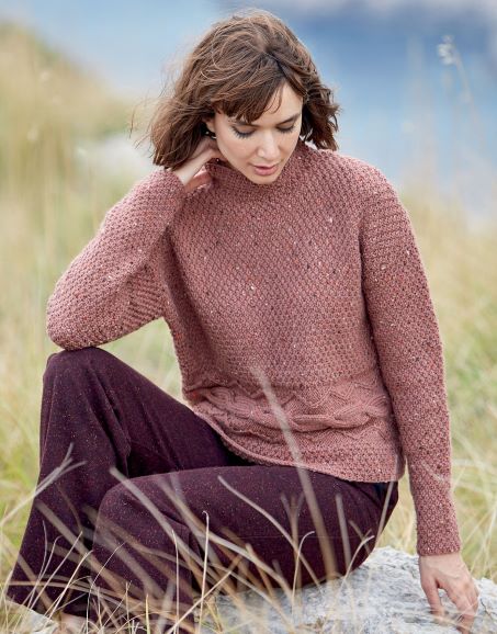 Knitting Pattern - Aran Ladies Sweater by Hayfield 8227