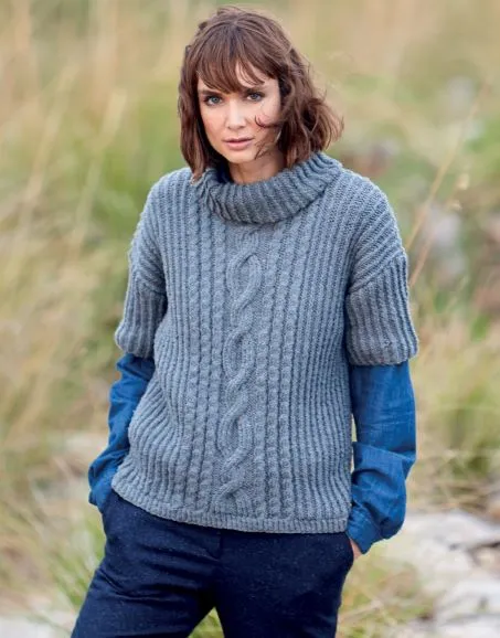 Knitting Pattern - Aran Ladies Sweater by Hayfield 8233