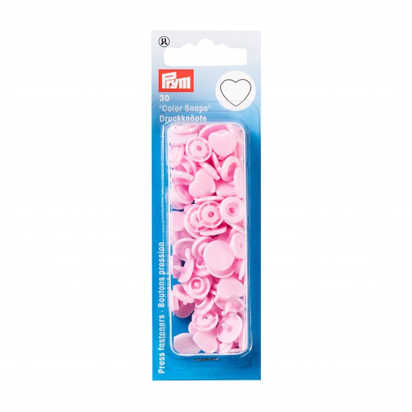 Snap Fasteners - 12.4mm in Baby Pink Heart Shape by Prym 393 318