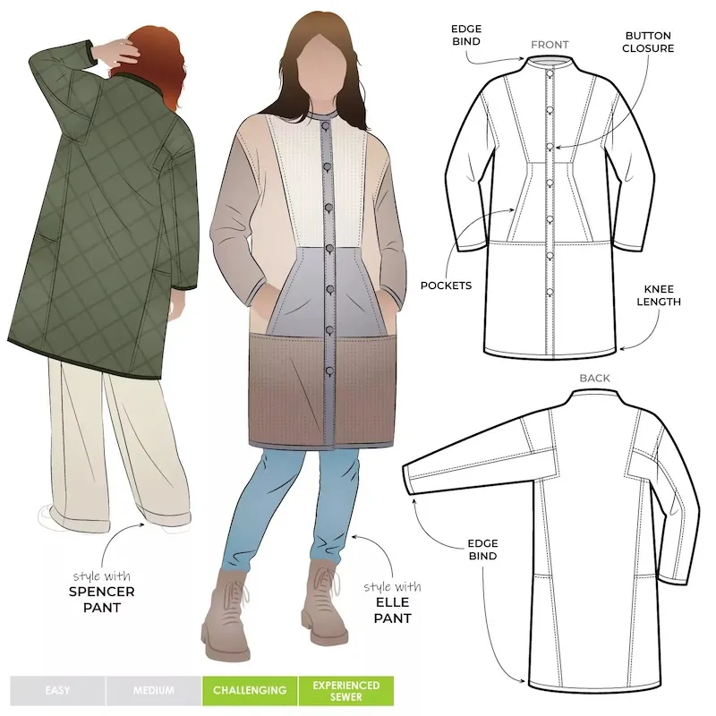 Style Arc - Hendrix Coat Sewing Pattern Sizes 4-16