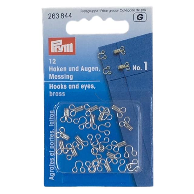 Hooks and Eyes - Size 1 in Silver by Prym 263 844