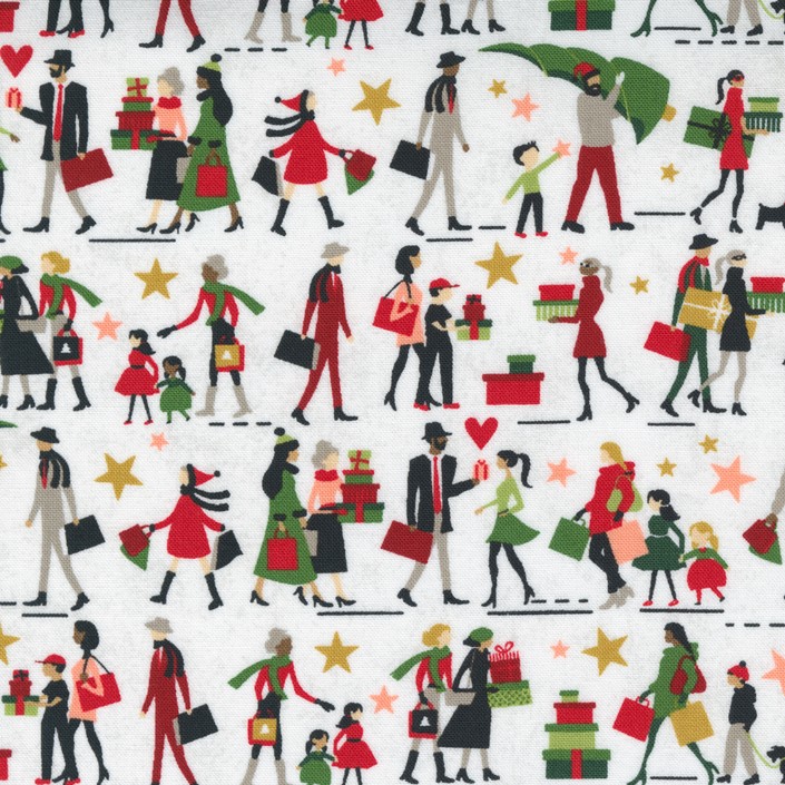 Quilting Fabric - Christmas Shoppers from Hustle And Bustle by Basic Grey for Moda 30661 11