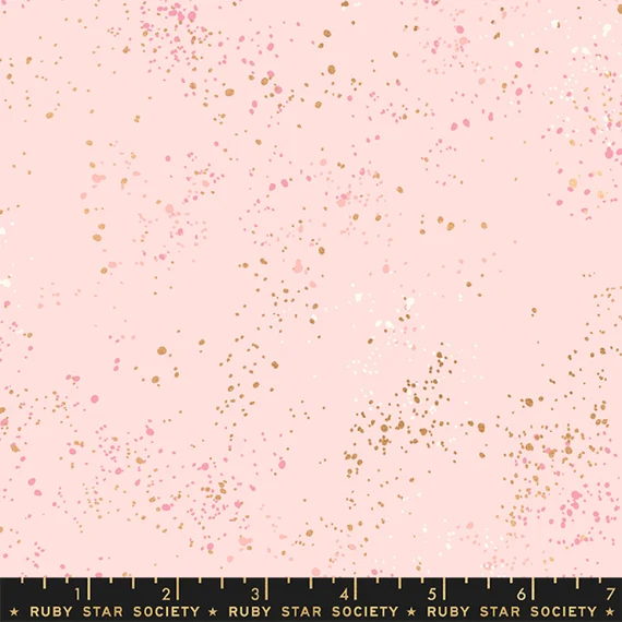 Quilting Fabric - Ruby Star Society Speckled in Pale Pink with Metallic Accents Colour RS5027 91M