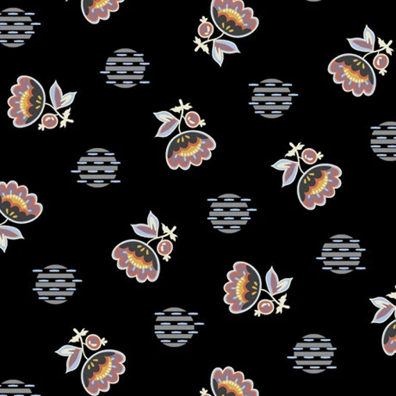Quilting Fabric - Retro Flower from Coco Chic by Quilting Treasures