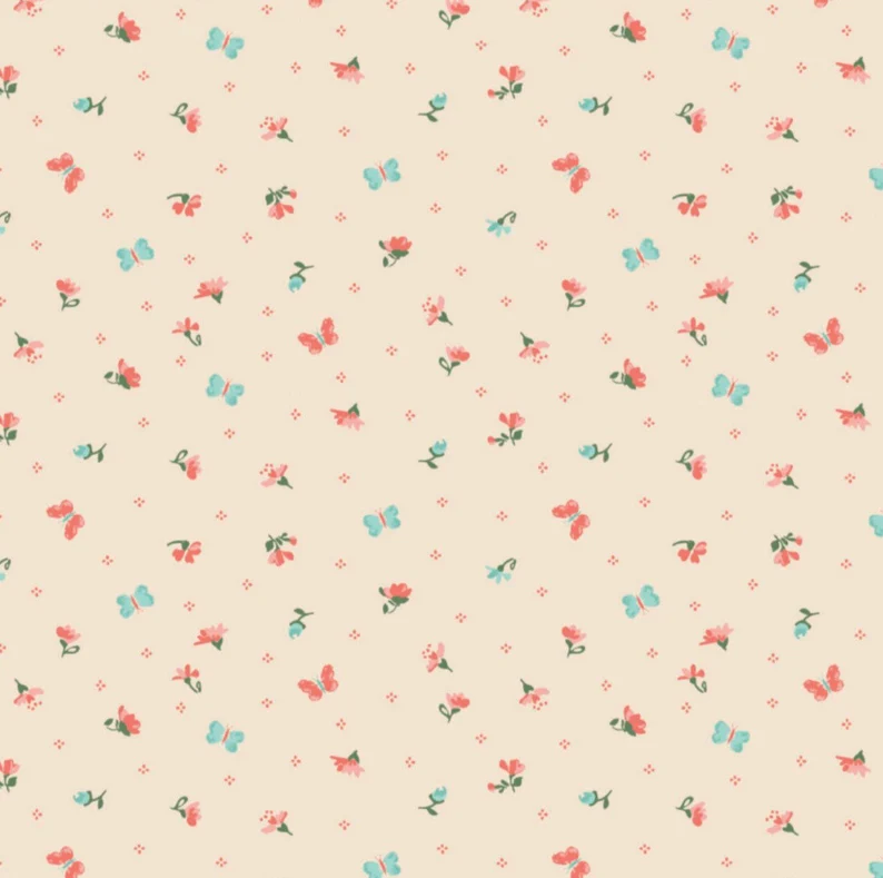 Quilting Fabric - Harriet Floral on Peach from The Nottingham by Laura Ashley for Camelot 7140803 06