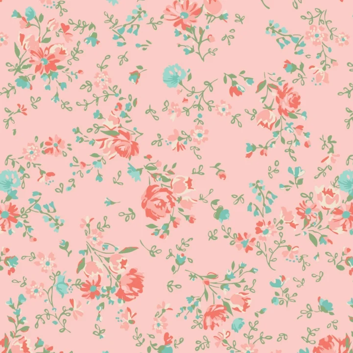 Quilting Fabric - Anglesey Floral on Pink from The Nottingham by Laura Ashley for Camelot 71170201 04