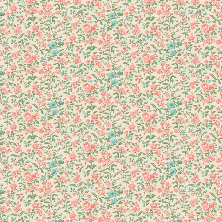 Quilting Fabric Tinsley Floral on Cream from The Nottingham by Laura Ashley for Camelot