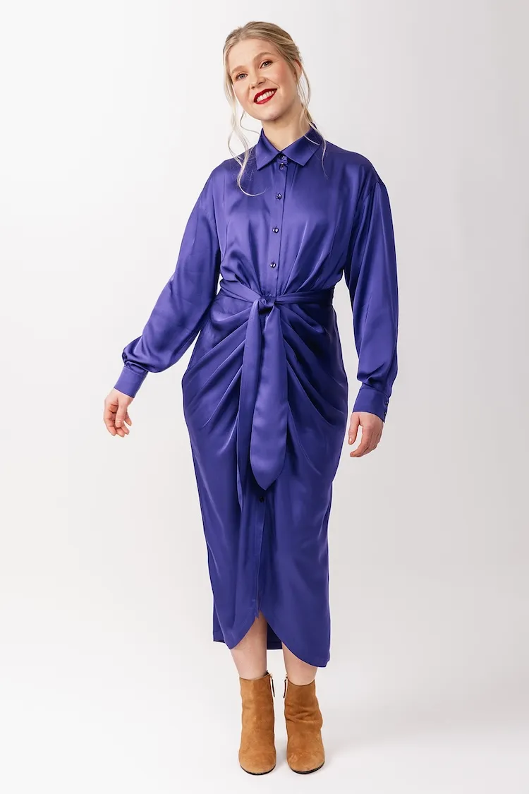 Named Patterns - Ilta Ruched Shirt Dress Sewing Pattern