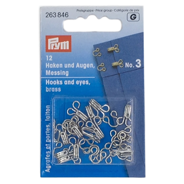 Hooks and Eyes - Size 3 in Silver by Prym 263 846