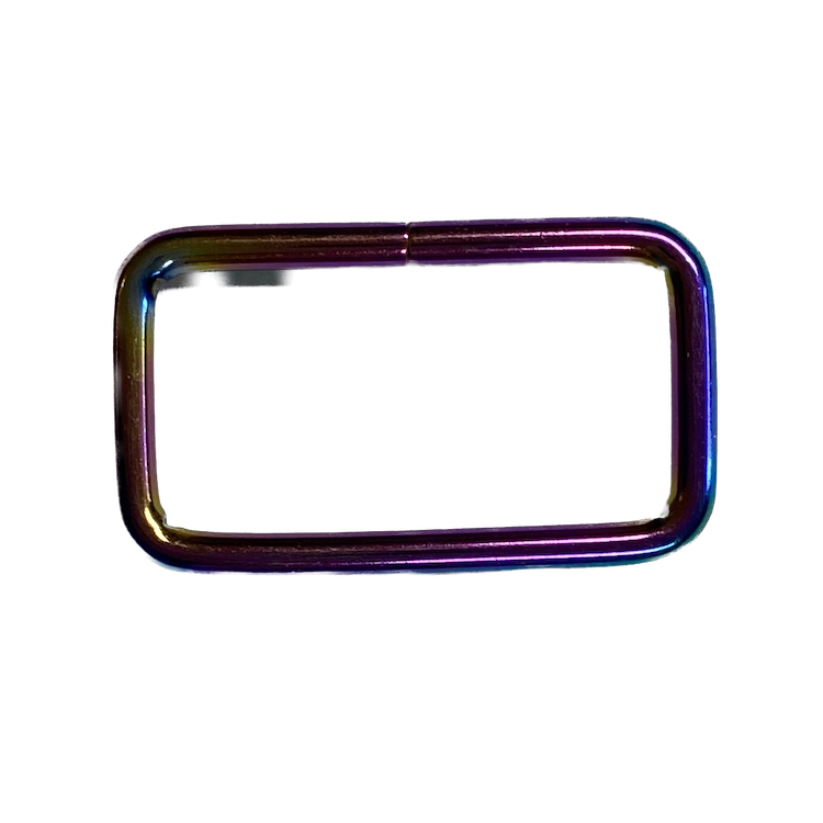 Bag Making - Rectangular Ring 38mm in Iridescent Rainbow (2 per pack)