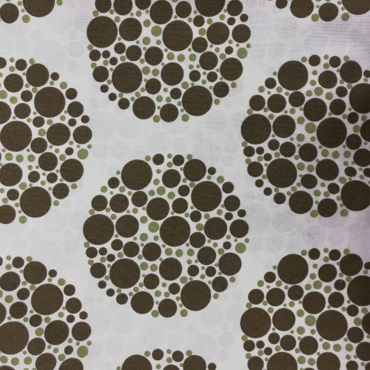 REMNANT - 4.9m - Quilting Fabric - Large Green Circles from Styl Mod 2 by Style Par Mo for Newcastle