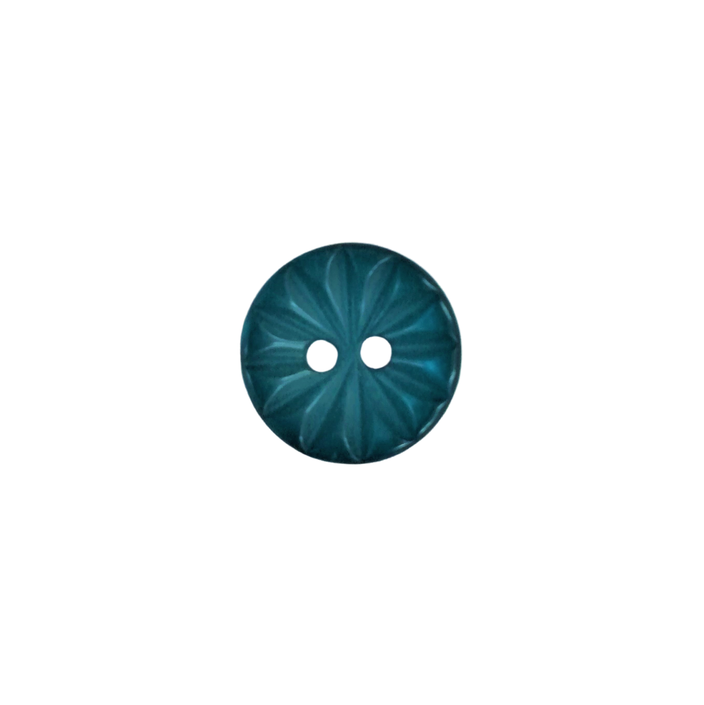 Buttons - 14mm Plastic Cut Daisy in Teal Blue