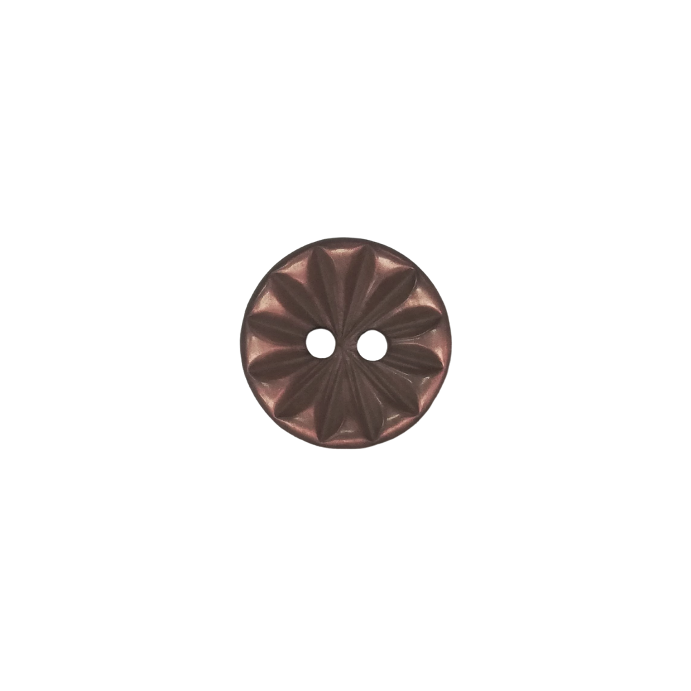 Buttons - 14mm Plastic Cut Daisy in Taupe Brown