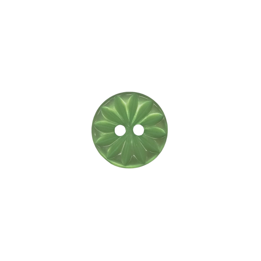 Buttons - 14mm Plastic Cut Daisy in Apple Green