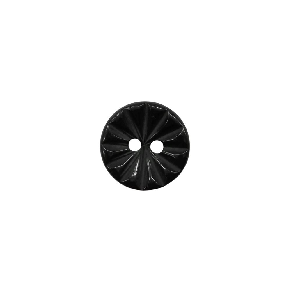 Buttons - 14mm Plastic Cut Daisy in Black
