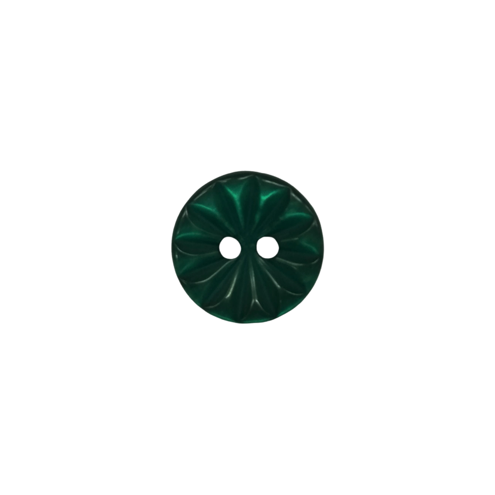 Buttons - 14mm Plastic Cut Daisy in Emerald Green