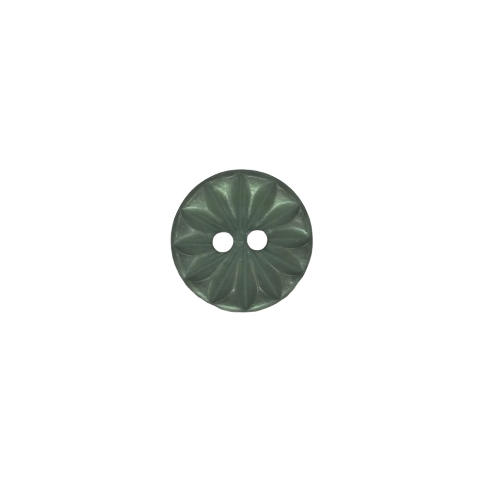 Buttons - 14mm Plastic Cut Daisy in Sage Green