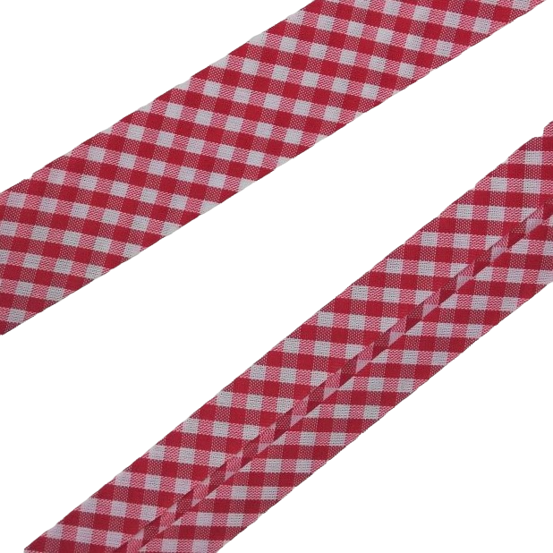 Bias Binding in Red Gingham Col 46 - 30mm Wide by Fany