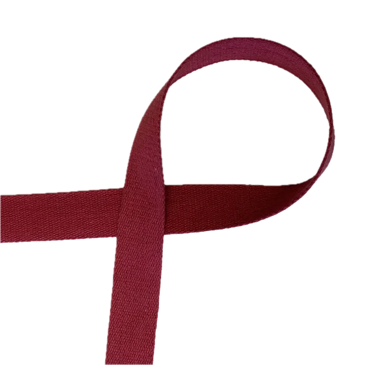 Bag Cotton Webbing - Dark Red 38mm Wide