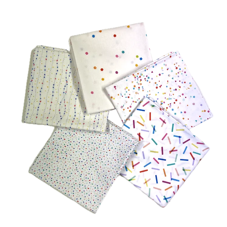 Quilting Fabric - Fat Quarter Bundle - Neutrals with a Pop of Colour