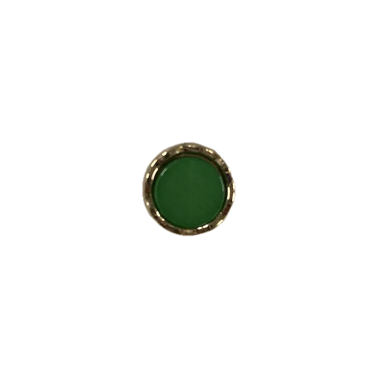 Buttons - 10mm Shank in Gold with Green Centre