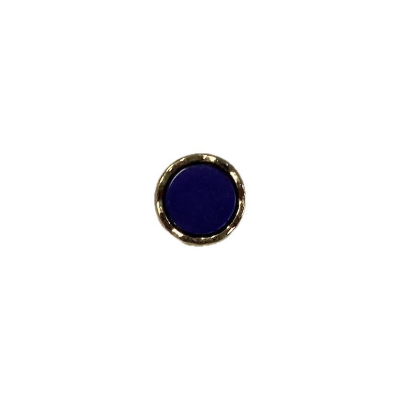 Buttons - 10mm Shank in Gold with Navy Blue Centre
