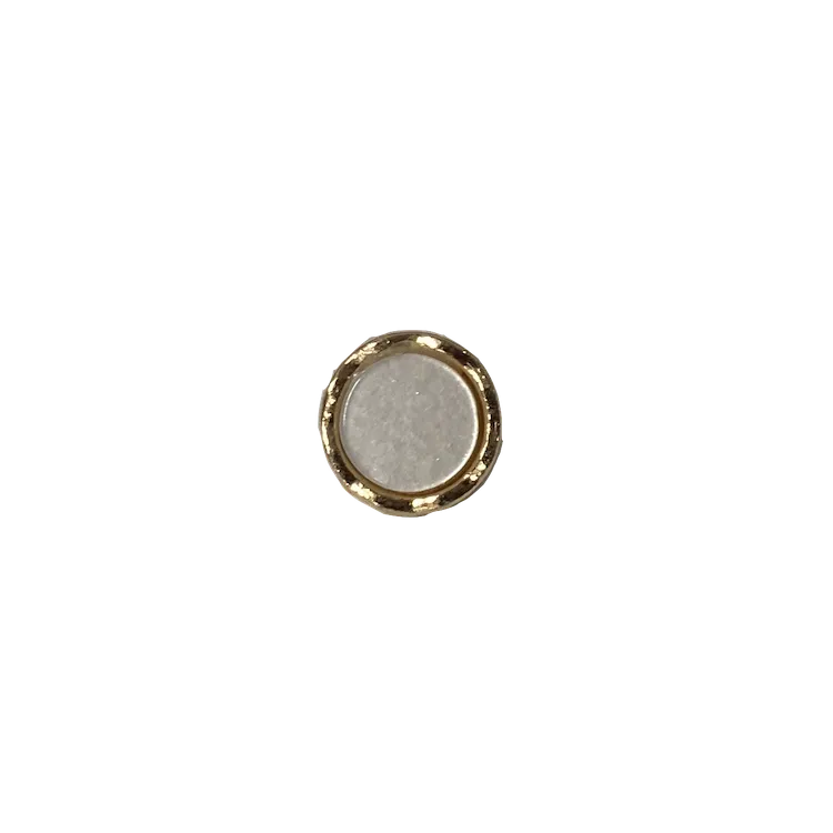 Buttons - 10mm Shank in Gold with Off White Centre