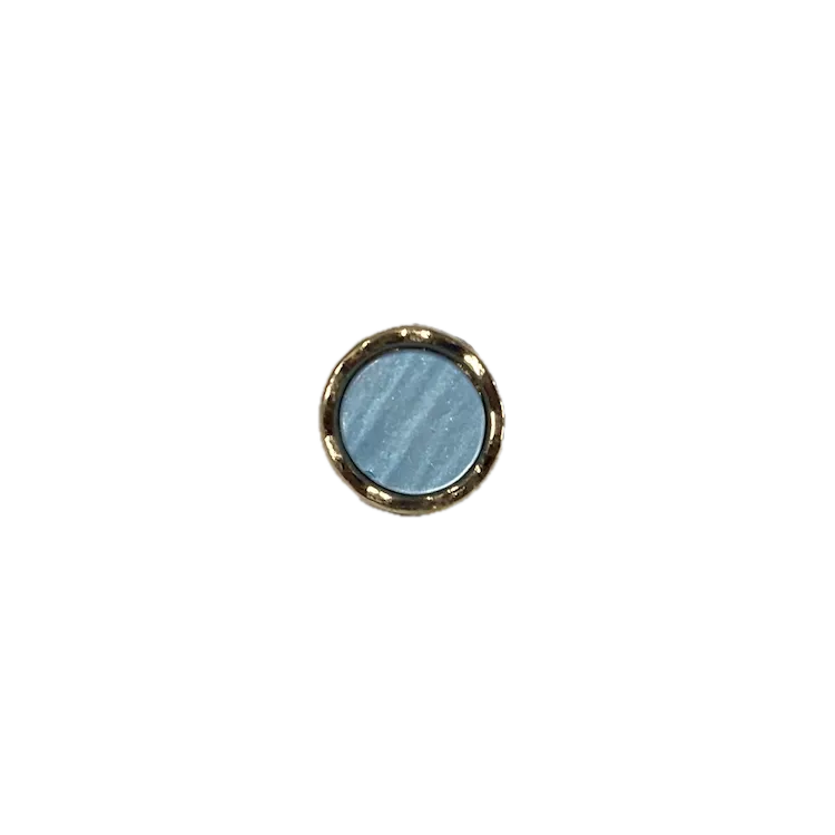 Buttons - 10mm Shank in Gold with Baby Blue Centre