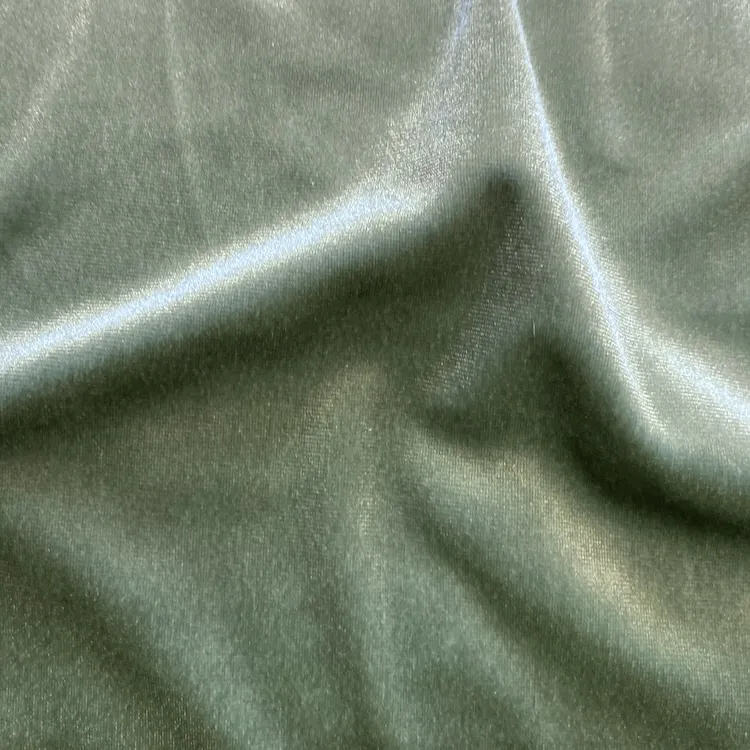Stretch Velour Fabric in Sage Green