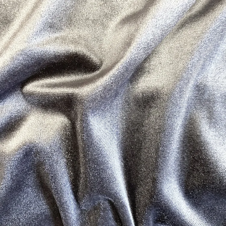 Stretch Velour Fabric in Grey