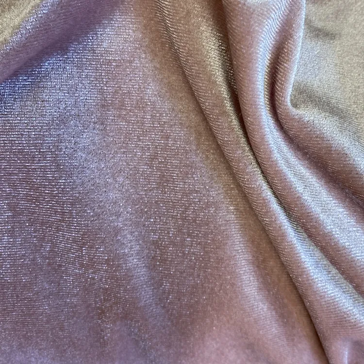 Stretch Velour Fabric in Dusty Pink
