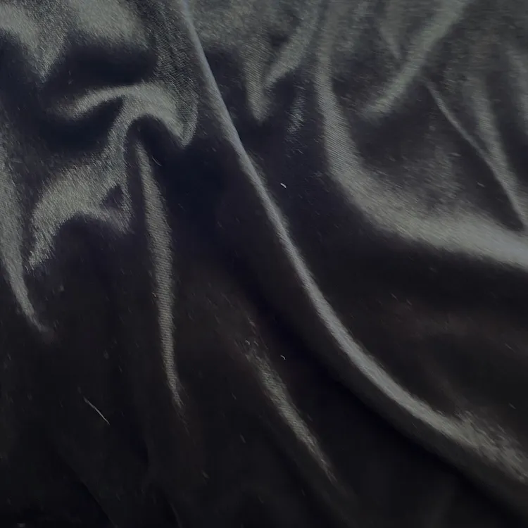 Stretch Velour Fabric in Black