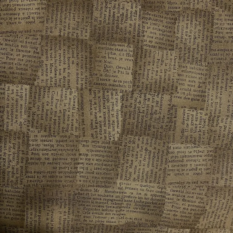 Quilting Fabric - Newspaper Print on Marbled Brown from Basics Collection by Stof