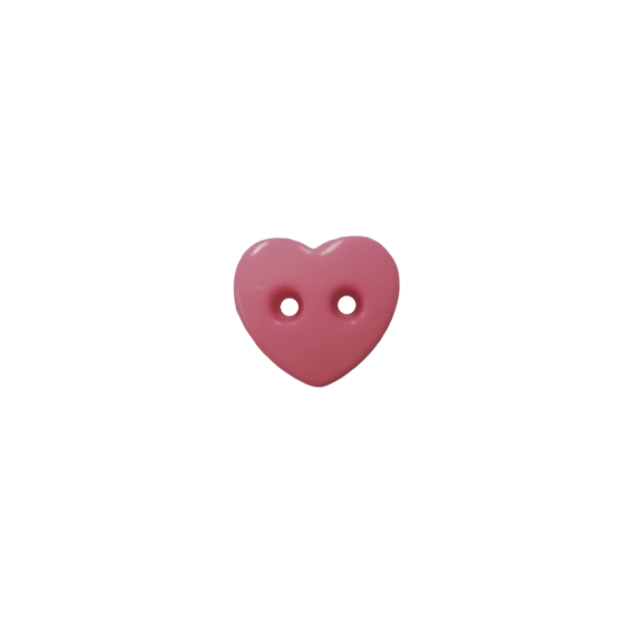 Buttons - 12.5mm Plastic Heart in Pink