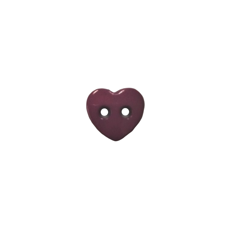 Buttons - 12.5mm Plastic Heart in Purple