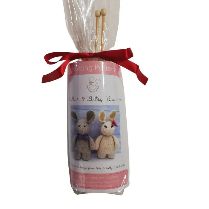 Beginners Knitting Kit Make your own Arthur or Betsy Bunny