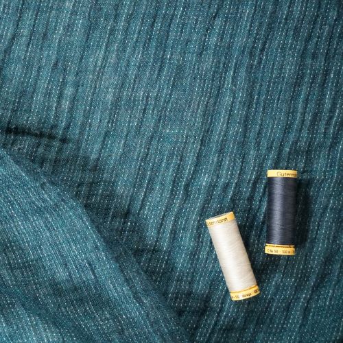 Irish Linen Fabric from Emblem Weavers from the Inishbara Collection - Teal Gauze 