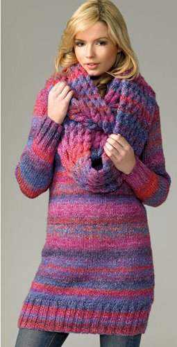 Knitting Pattern - Chunky Sweater and Snood by James C Brett - JB069