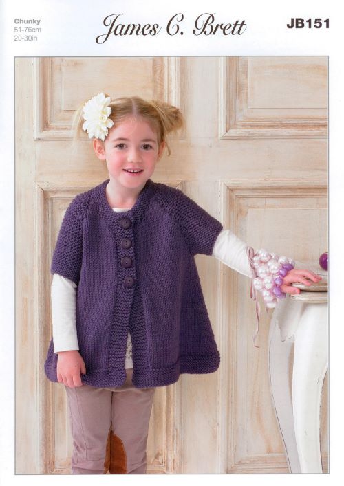 Knitting Pattern - Chunky Short Sleeved Cardigan JB151