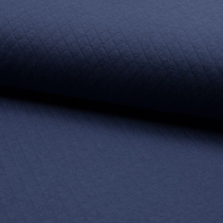 Quilted Cotton Stretch Fabric in Jeans Blue