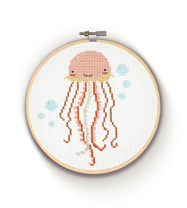 Cross Stitch Kit - Jellyfish by The Crafty Kit Co.
