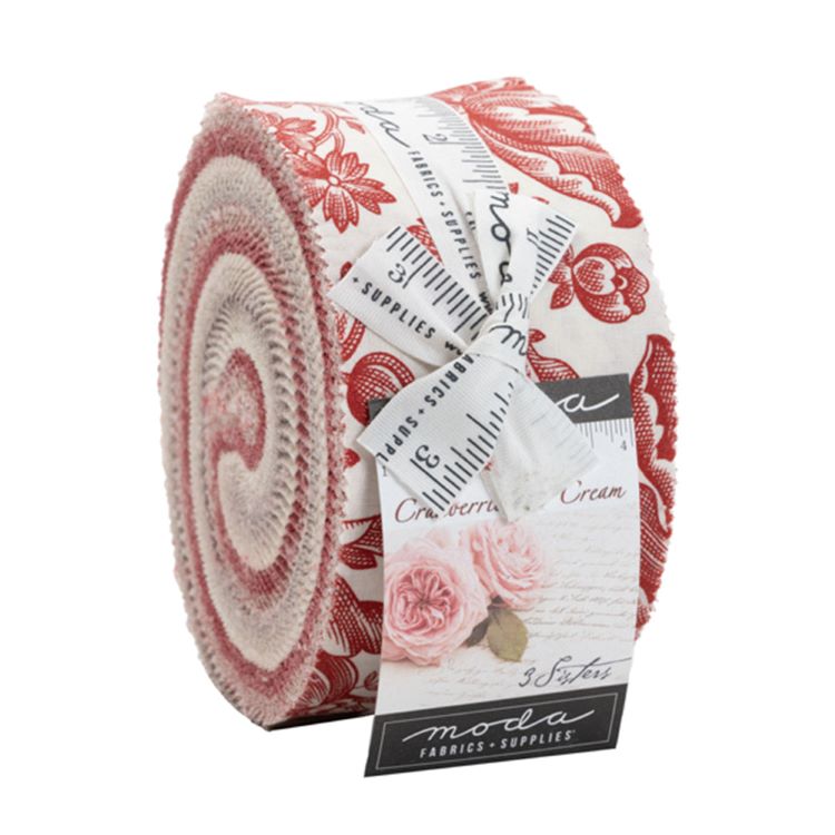 Quilting Fabric Jelly Roll from Cranberries and Cream By 3 Sisters for Moda